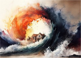 Obraz - Vo víre povodne, akvarel (70x50 cm)
