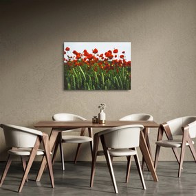 Sklenený obraz vlčích makov vo vetre (70x50 cm)