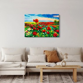 Obraz poľa s vlčími makmi (90x60 cm)