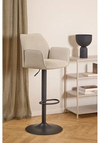 Béžová barová stolička s nastaviteľnou výškou/s podrúčkami (výška sedadla 85 cm) Glenda – Actona