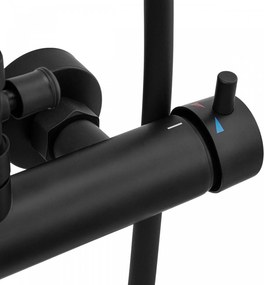 Erga Dubaj, sprchový set s batériou a hlavovou sprchou 23 cm, čierna matná, ERG-YKA-BP.DUBAJ23-BLK