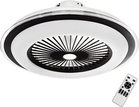 Stropné LED svietidlo Zephyr, 1x LED 48w, 3000-6000k, b, s ventilátorom a ovládačom
