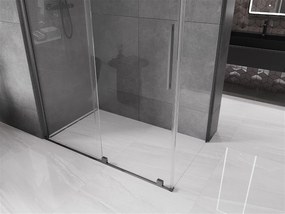 Mexen Velar, sprchový kút s posuvnými dverami 130(dvere) x 70(stena) cm, 8mm číre sklo, grafitová matná, 871-130-070-01-66
