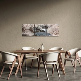 Obraz - Rozkvitnuté stromy v Ázii (s hodinami) (90x30 cm)