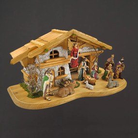 AMADEA Drevený betlehem BEZ FIGURÍK 54 cm