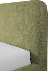 Posteľ Flamingo 180x200 cm, olivovo zelená štruktúrovaná tkanina