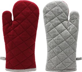 Home Elements Kuchynská chňapka, šedá a červená