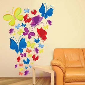 Veselá Stena Samolepka na stenu na stenu Kŕdeľ motýlov