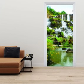 Fototapeta na dvere - Vodopády so zeleňou (95x205cm)