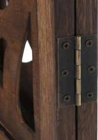 Paraván T568, deliaca stena, 4 panely - 170 × 160 cm - hnedá