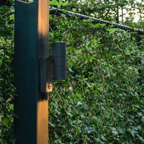 Vonkajšia nástenná lampa antracit s pohybovým senzorom 2-svetlá IP44 - Duo