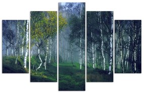 Gario Obraz na plátne Brezy v hmle - 5 dielny Rozmery: 100 x 70 cm