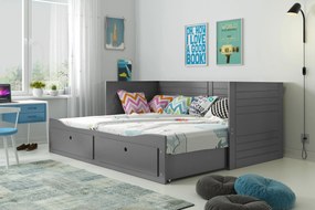 Interbeds Hermes Skladacia detská posteľ 80x160 grafitová (po rozložení 160x200cm)