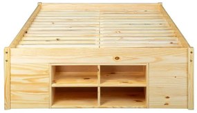 Inter Link Funkčná posteľ s 2 integrovanými nočnými stolíkmi (Claas – prírodná, 140 x 200 cm)  (100180021)