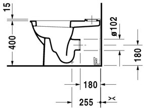 DURAVIT Darling New WC misa kombi s Vario odpadom, 370 mm x 400 mm x 630 mm, s povrchom WonderGliss, 21380900001