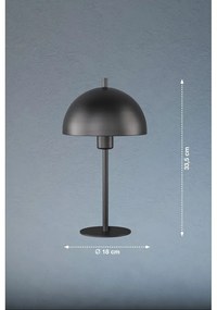 Čierna stolová lampa s kovovým tienidlom (výška 33,5 cm) Kia – Fischer &amp; Honsel
