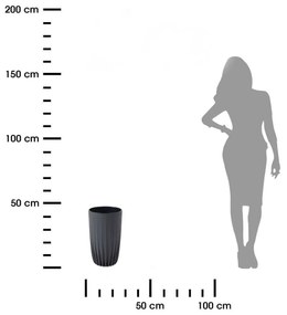 Kvetináč STRIPPED ECO III 25 cm antracitový