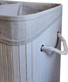 TRENDIE Bambusový kôš na prádlo 100l biely + DARČEK