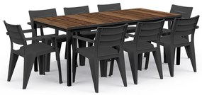 Záhradný stôl Keter Porto 200 walnut black steel
