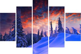 Obraz - Zimný súmrak (150x105 cm)