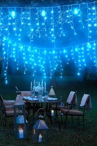 Vianočné svetielka LED záclona FLASH modrá 500 LED