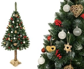 LEAN TOYS Vianočný stromček 3D na pníku z umelej diamantovej borovice 180 cm Snehové trblietky