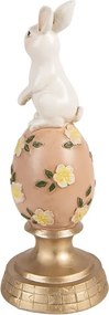Dekorácia králik na kvetovanom vajíčku - Ø 10*26 cm