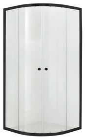 Hagser Andrea sprchovací kút 80x80 cm polkruhová čierna matné/priehľadné sklo HGR21000020