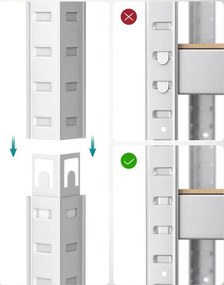 Súprava 2 ks oceľových nastaviteľných políc s vysokou nosnosťou, 160x80x40, sivé