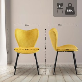 Jedálenská stolička Maika látka - žltá