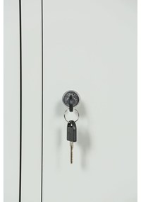 Šatníková skrinka S1 s úložnými boxmi, 5 boxov, 1850 x 300 x 500 mm, demont, cylindrický zámok, modré dvere