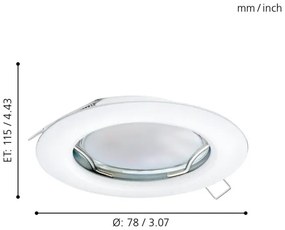Eglo 94235 - SADA 3x LED Podhľadové svietidlo PENETO 3xGU10-LED/3W/230V