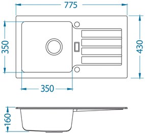 ALVEUS CZ NIAGARA 30 G-55 béžová (780x435mm)+ pop- up sifon F