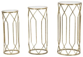 Okrúhle odkladacie stolíky v súprave 3 ks so sklenenou doskou ø 32 cm Tunisi – Mauro Ferretti