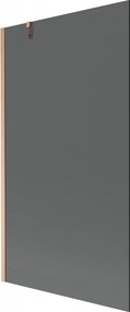 Mexen Next, 1-krídlová vaňová zástena 100 x 150 cm, 6mm šedé sklo, medená matná, 895-100-000-00-40-65