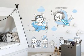Dekoračná nálepka na stenu lietajúci psíčkovia 100 x 200 cm
