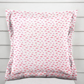 Biante Detská bavlnená obliečka na vankúš s lemom Sandra SA-128 Koralové obláčiky na bielom 60 x 60 cm