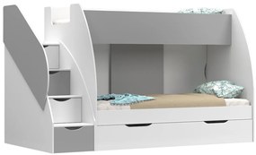 Detská poschodová posteľ MARCINEK 80x200 biela/sivá