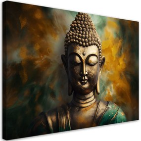 Obraz na plátně, buddha zenové listy - 90x60 cm