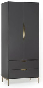 Sivá šatníková skriňa Woodman Kobe