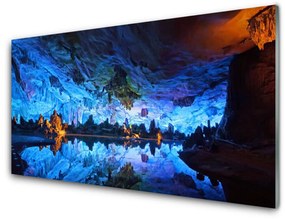 Skleneny obraz Jaskyňa svetlo ľadovec 120x60 cm