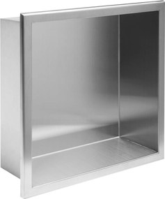 Rea Rea, kúpeľňová polica na zapustenie 30x30 cm, brúsená oceľ, REA-05600