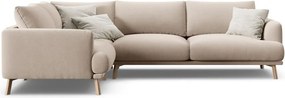Béžová zamatová rohová pohovka (ľavý roh/do L) Naomi – Micadoni