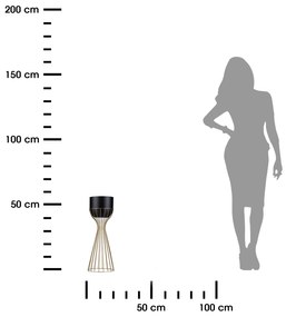 KOVOVÝ KVETINÁČ SO STOJANOM GLAM 56X20 CM ČIERNA/ZLATÁ