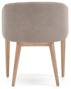 Béžové čalúnené jedálenské kreslo s podrúčkami Harlan – Kave Home