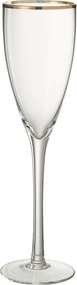 Pohárik na sekt so zlatým okrajom - 6,5 * 6,5 * 25 cm