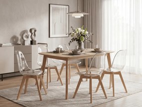 AKCIA Transparentná stolička KITO s bukovými nohami II. trieda