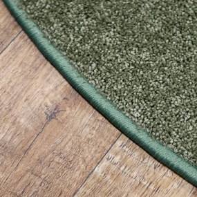 AladinWorld Expres, Kusový koberec Velur Ultra olivový kruh, 200x200 (priemer) kruh, zelená, obývacia izba