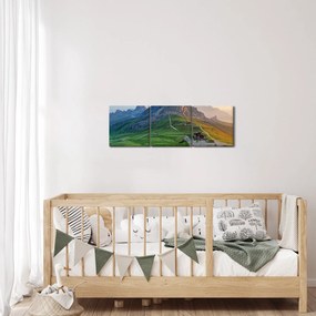 Obraz - Dolomity (s hodinami) (90x30 cm)