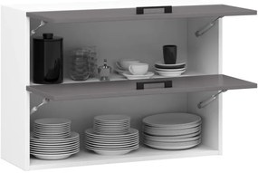 Horná kuchynská skrinka OLIWIA W80 G2 H580 biela / grafitová / sivá